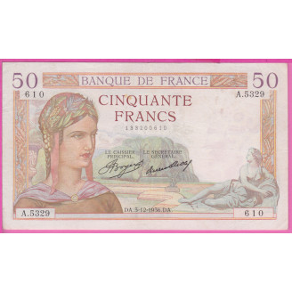 50 Francs Cérès ETAT TTB-...