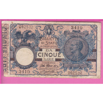 Italie P.23d ETAT TB 5 Lire...