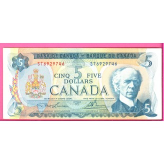 Canada P.87 TTB 5 Dollars 1972