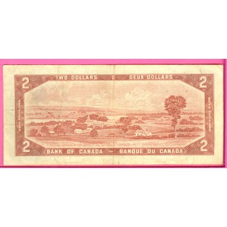 Canada P.76b 2 Dollars B+ 1954