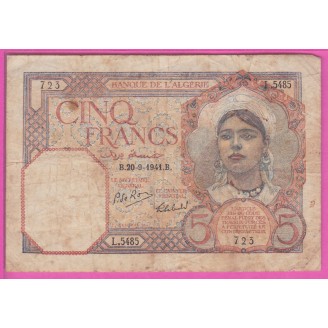Algérie P.77b B 5 Francs...