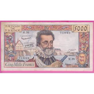 5000 Francs Henry IV Etat...