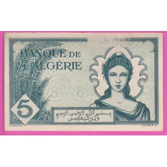 Algérie P.91 TB 5 Francs 1942