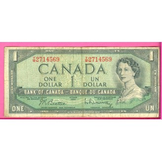 Canada P.75a 2 Dollars B- 1954