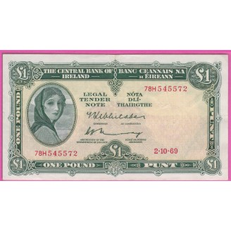 Irlande P.64b TTB 1 Pound 1969