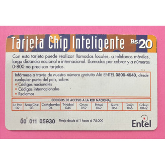 Bolivie Bs. 20 Tarjeta Chip...