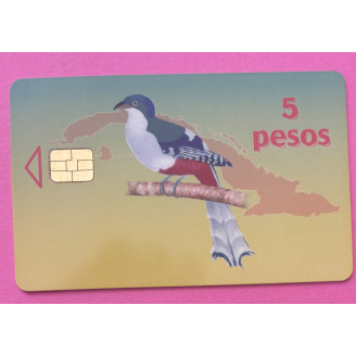 Cuba 5 pesos  ETECSA Oiseau