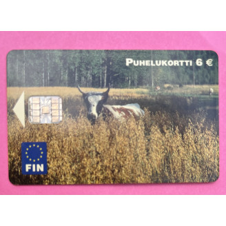 Finlande Télécarte 6€ Vache