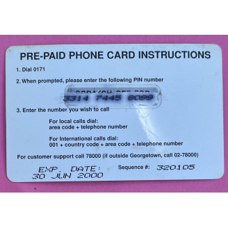 Guyana Telecartes 500 $...