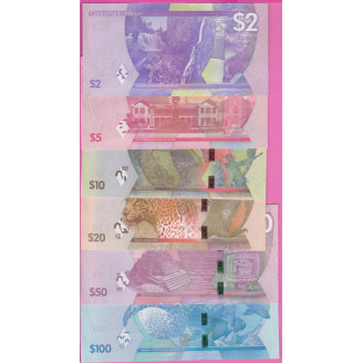 Bélize série de 6 billets...