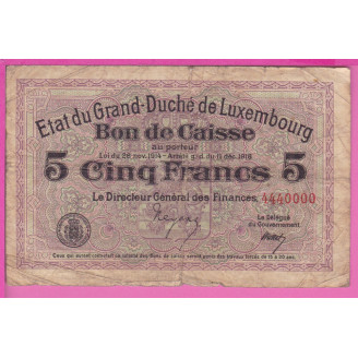 Luxembourg P.29c Etat B+ 5...