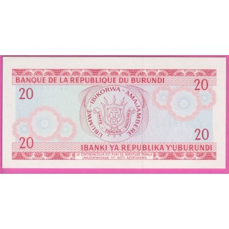 Burundi P.27c SPL 20 Francs...
