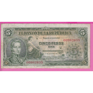 Colombia P.399e Etat TB 5...