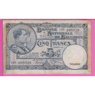 Belgique P.108x Etat TB+ 5...