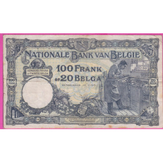 Belgique P.102 Etat TB 100...