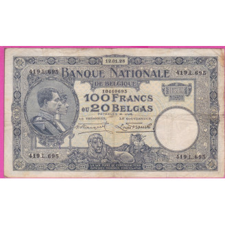 Belgique P.102 Etat TB 100...