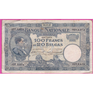 Belgique P.102 Etat TB+ 100...