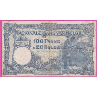 Belgique P.102 Etat TB+ 100...