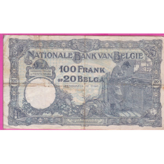 Belgique P.102 Etat TB+ 100...
