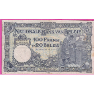 Belgique P.102 Etat TB+ 100...
