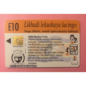 SWAZILAND télécarte E10...