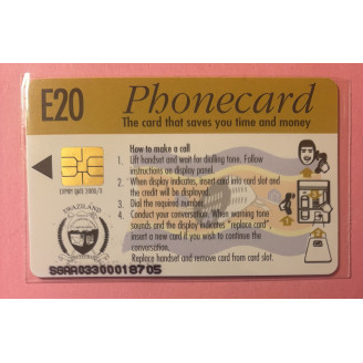 SWAZILAND télécarte E20...
