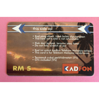 MALAISIE télécarte RM 5...