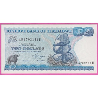 Zimbabwe P.1b SUP 2 Dollars...