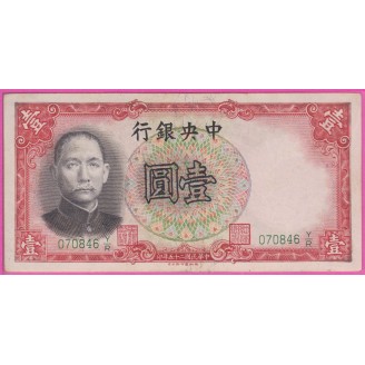 Chine P.212a TTB+ 1 Yuan 1936